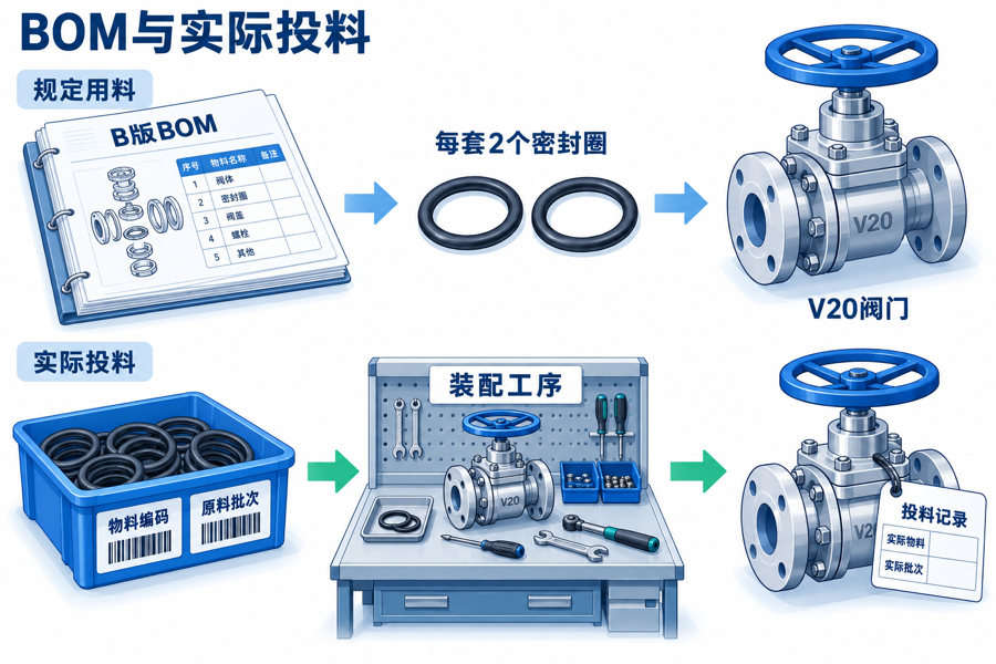 BOM与实际投料
