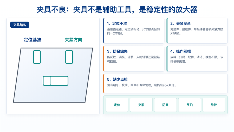 图5:夹具不良的五类现场表现