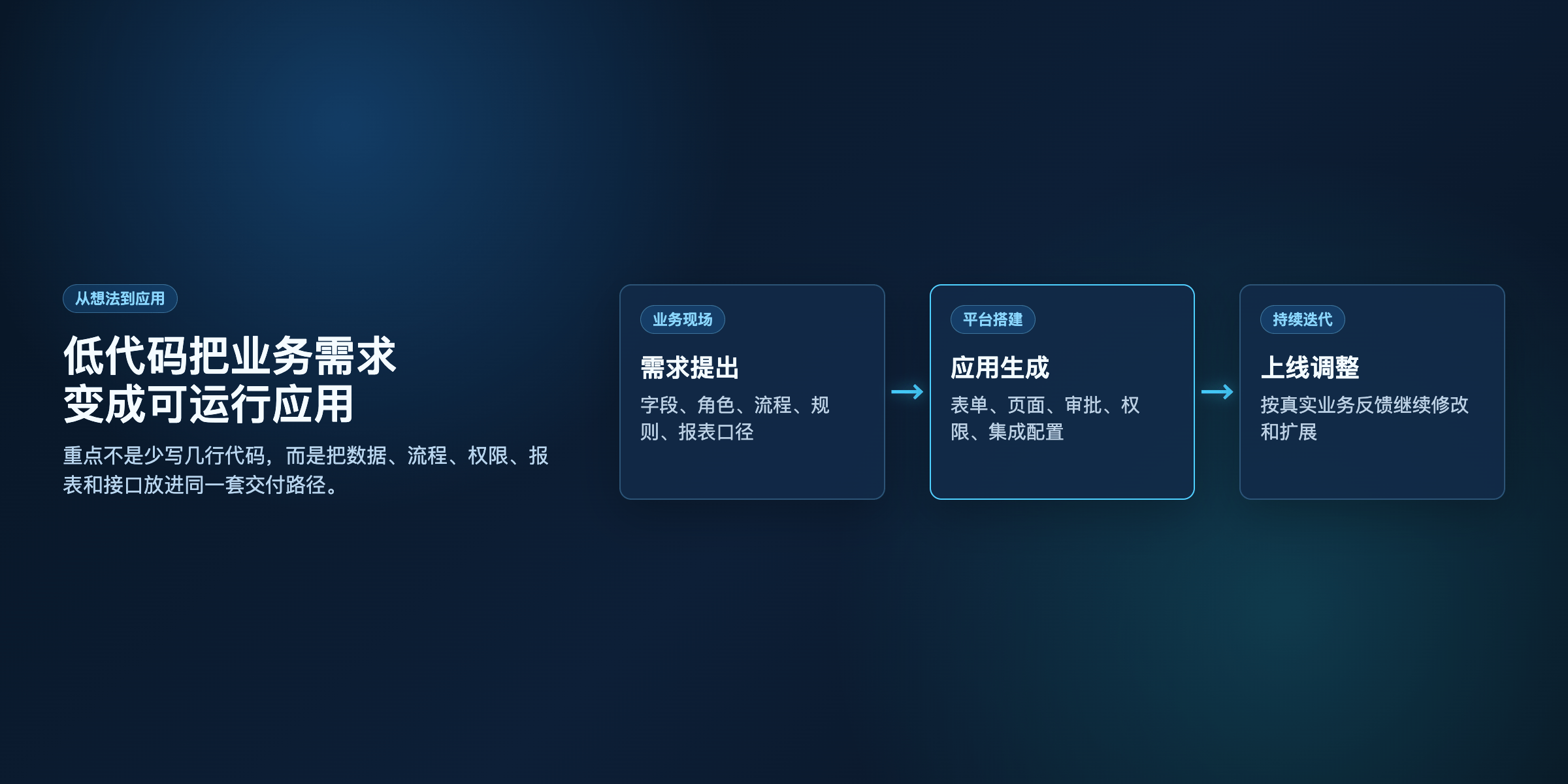 图1：低代码应用开发路径