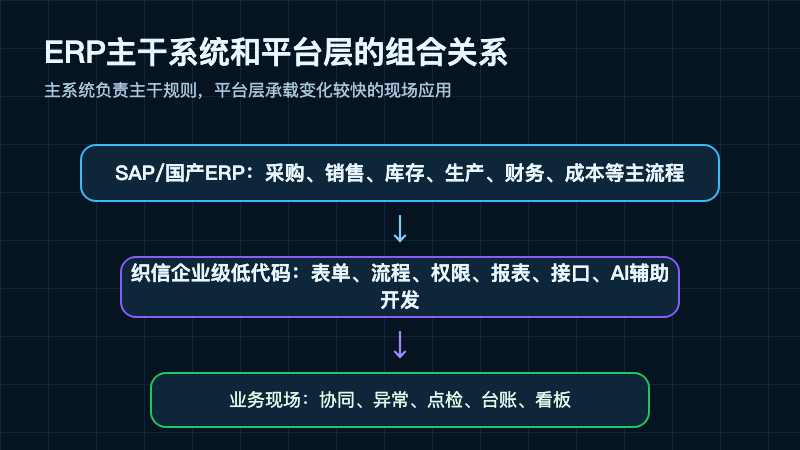 图6:ERP主干系统和平台层的组合关系