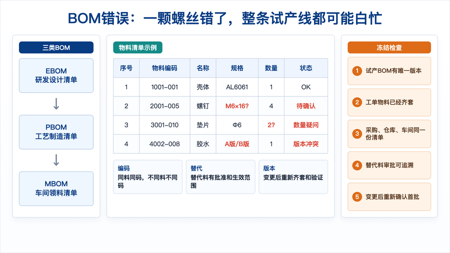 图3:BOM错误常见断点与冻结检查